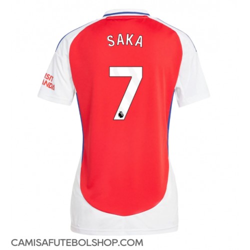 Camisa de time de futebol Arsenal Bukayo Saka #7 Replicas 1º Equipamento Feminina 2024-25 Manga Curta